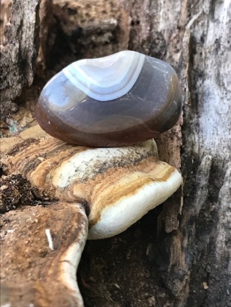0055-Pedra Agatha Azul com Olho Grego-Proteção, Equílibrio e Evolução Espiritual