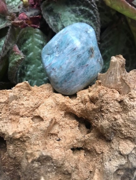 0060-Pedra Rolada Amazonita-Pedra da Esperança, Proteção e Auto-Cura