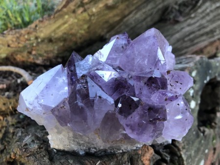086-Super Drusa de Ametista Rutilada com Citrino -Transmutação, Proteção, Limpeza Energética, Coesão Familiar, Prosperidade - Imagem 2