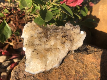 088-Drusa de Citrino Rutilado-Drusa Dois em Um-Pedra do Otimismo,Prosperidade, Bons Negócios, Harmonia