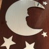 103-Super Conjunto Lua e Estrelas em Espelho de Prata -Decoração de Paredes Exclusivo feito á mão-ESGOTADO