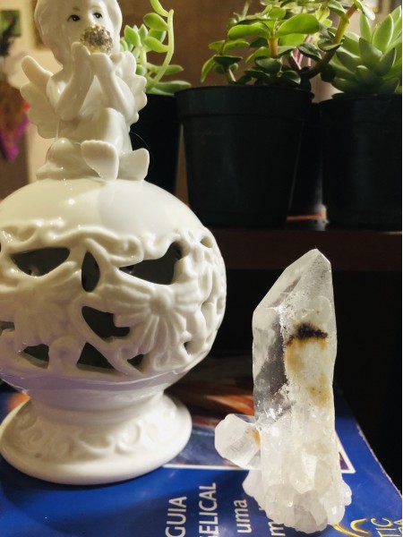 106-Mini Ponta de Quartzo Fantasma Rutilado com Cabelo de Anjo e Janela-Viagens Multidimensionais, Acesso Registro Akáshico, Harmonização e Equilíbrio para a Vida e para os Relacionamentos Familiares e Amorosos, Autocontemplação , Autorreflexão, Adivinhações, Proteção e Energização. - Image 2
