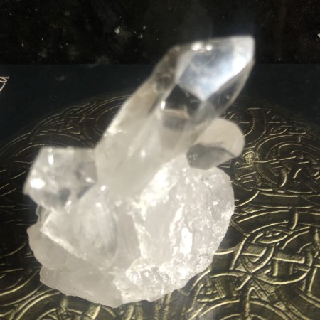 108-Mini Drusa de Quartzo Transparente com Citrino e Janela-Limpeza de Aura, Proteção,Equilíbrio, Alegria, Foco, Comunicação, Clarividência,Autorreflexão & Prosperidade
