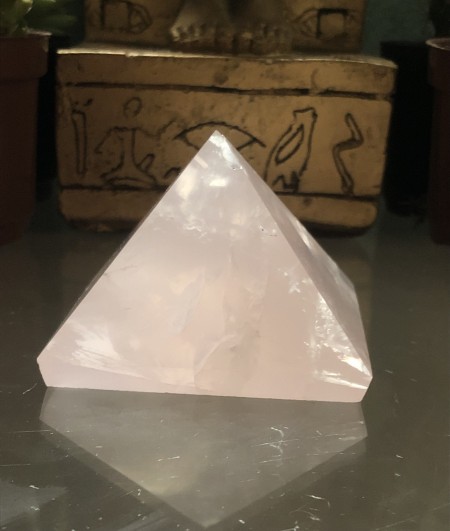 146-Pirâmide de Quartzo Rosa-Auto estima, Relaxamento, Melhora o sono,Cura feridas familiares, Estabiliza emoções, Clareza emocional& Clarividência - Image 2