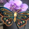 150-Borboleta feita a mão com Técnica de Vitral com Ventosa -Transmutação, Superação, Amadurecimento, Renascimento e Alegria  