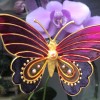 154-Borboleta feita a mão com Técnica de Vitral com Ventosa -Transmutação, Superação, Amadurecimento, Renascimento e Alegria  