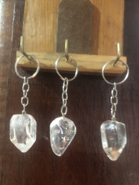 123-Chaveiro Ponta de Quartzo Transparente Rolada-Proteção, Iluminação, Harmonia, Autoestima,Irradiador da Luz, Senso de Comunidade, Intuição & Conexão Eu Superior