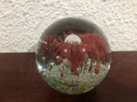 165-Peso de Papel de Cristal Murano Floresta Marinha Vermelha -Feito 100% Artesanalmente utilizando uma técnica milenar surgida em 5000 AC em Rio Belo na Síria. - Image 2