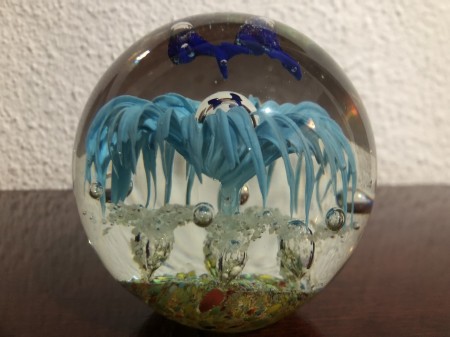 164-Peso de Papel de Cristal Murano Floresta Marinha Azul-Feito 100% Artesanalmente utilizando uma técnica milenar surgida em 5000 AC em Rio Belo na Síria. - Image 4
