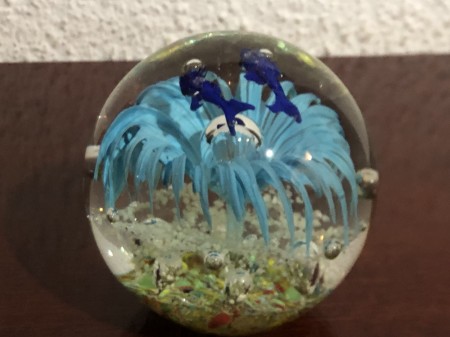 164-Peso de Papel de Cristal Murano Floresta Marinha Azul-Feito 100% Artesanalmente utilizando uma técnica milenar surgida em 5000 AC em Rio Belo na Síria. - Image 3