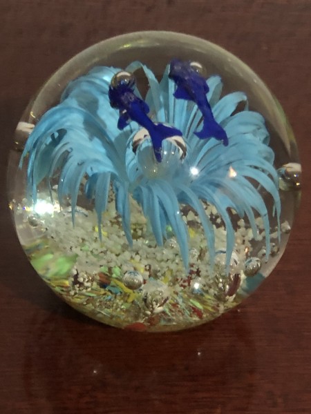 164-Peso de Papel de Cristal Murano Floresta Marinha Azul-Feito 100% Artesanalmente utilizando uma técnica milenar surgida em 5000 AC em Rio Belo na Síria. - Image 2