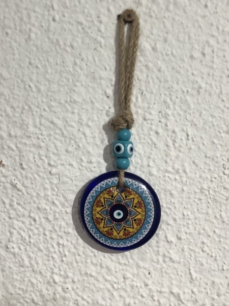 162-Olho Grego com Mandala de Flores Vermelhas: Proteção, Boa sorte, Sucesso, Equilíbrio, Harmonia, Pureza de Espirito ,Força, Vitalidade, Prestígio, Sucesso, Boa Fortuna,Vitória, Saúde , Remoção dos Obstáculos e Luz