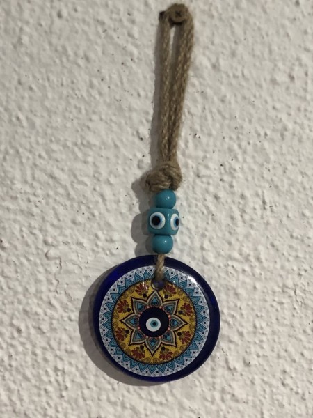 162-Olho Grego com Mandala de Flores Vermelhas: Proteção, Boa sorte, Sucesso, Equilíbrio, Harmonia, Pureza de Espirito ,Força, Vitalidade, Prestígio, Sucesso, Boa Fortuna,Vitória, Saúde , Remoção dos Obstáculos e Luz - Image 2