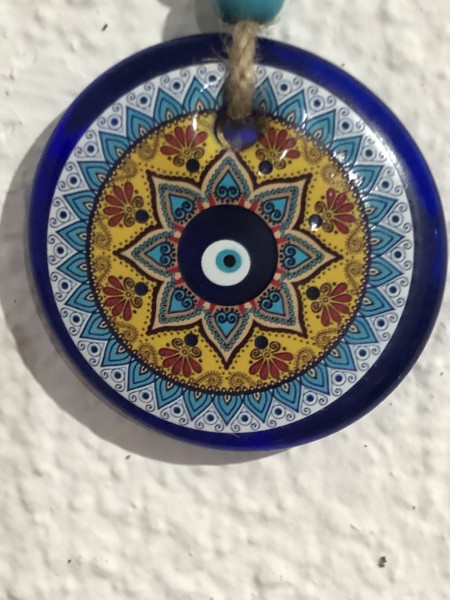 162-Olho Grego com Mandala de Flores Vermelhas: Proteção, Boa sorte, Sucesso, Equilíbrio, Harmonia, Pureza de Espirito ,Força, Vitalidade, Prestígio, Sucesso, Boa Fortuna,Vitória, Saúde , Remoção dos Obstáculos e Luz - Image 3