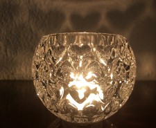 174-Castiçal ou Cachepot de Cristal Coração-
