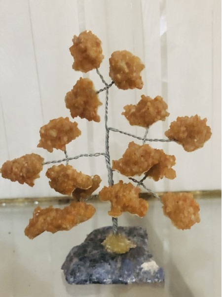 170-Árvore de Calcita Laranja com Base Lápis Lazuli-Conexão Céu e Terra,  Pedras dos Estudos, Artes,Ciências e Nobreza. Energização, Vitalidade, Auto valorização e Amor próprio. - Image 3