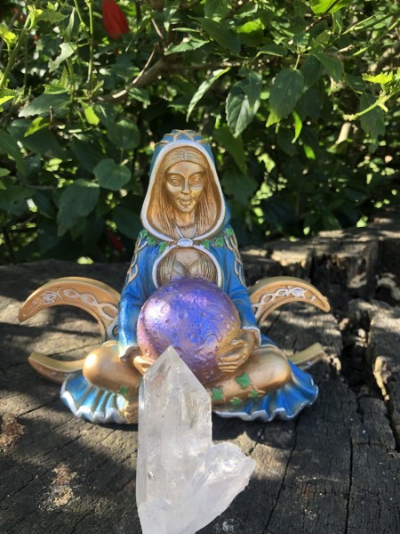 171-Kit Deusa Terra/Deusa do Destino-Gaia em Energia Lunar& Mini Drusa de Cristal de Quartzo Transparente Lemuriano, Cabelo de Anjo, Alma Gêmea com Janelas para Adivinhações - Image 3