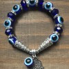 179-Pulseira Olho Grego e Mão de Fátima -Beleza, Proteção,Boa Sorte ,Saúde & Equílíbrio