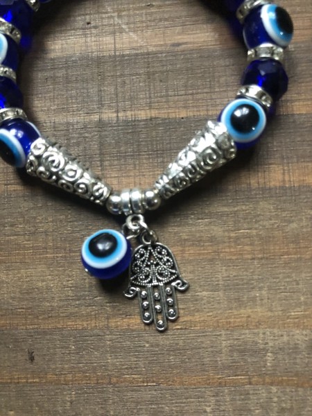 179-Pulseira Olho Grego e Mão de Fátima -Beleza, Proteção,Boa Sorte ,Saúde & Equílíbrio - Image 3