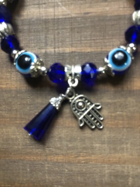178-Pulseira Olho Grego e Mão de Fátima Obelisco Azul -Beleza, Proteção,Boa Sorte & Saúde - Image 3