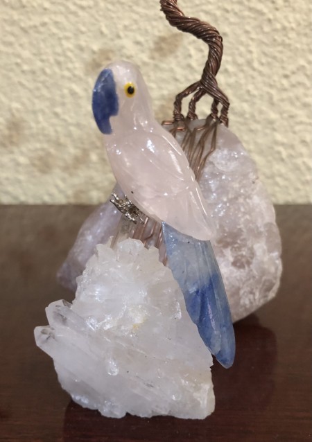 180-Pássaro de Cristal –Papagaio de Quarzo Rosa e Azul em Base de Quartzo Transparente-Decoração, Leveza, Espiritualidade, Inteligência, Sabedoria, Comunicação, Prosperidade, o  Divino, a Alma , Liberdade e Conexão com o Céu - Image 5